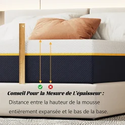 Matelas adulte double en mousse, 140x200 cm, 21 cm d'épaisseur><noscript><img width=