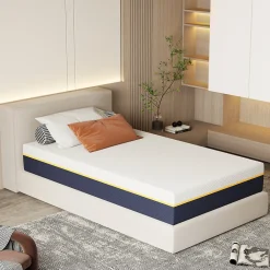 Matelas Adulte 90x190 cm, Épaisseur 21 cm, Mousse à Mémoire + Fibres de Charbon de Bambou>Teeno Discount