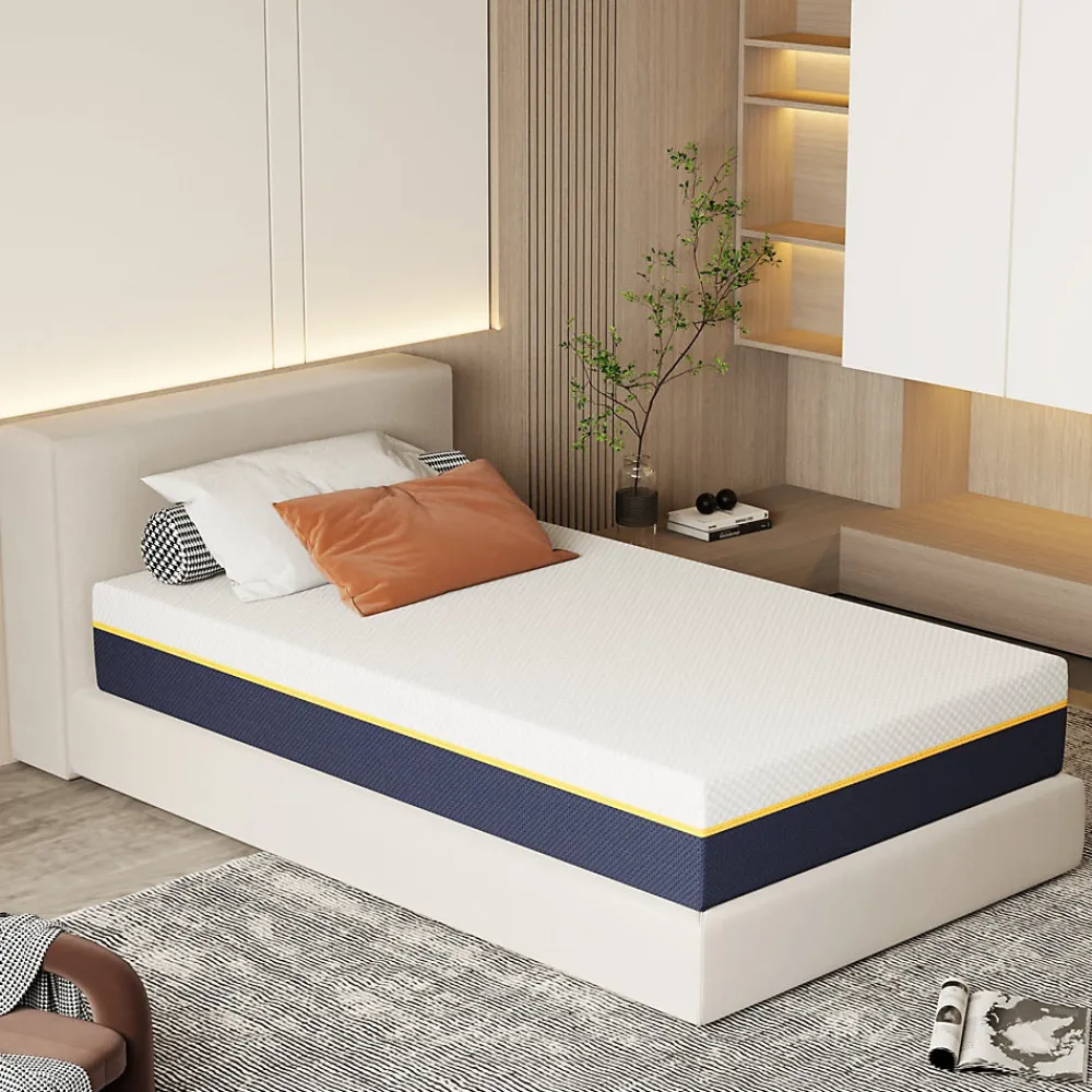 Matelas Adulte 90x190 cm, Épaisseur 21 cm, Mousse à Mémoire + Fibres de Charbon de Bambou>Teeno Discount