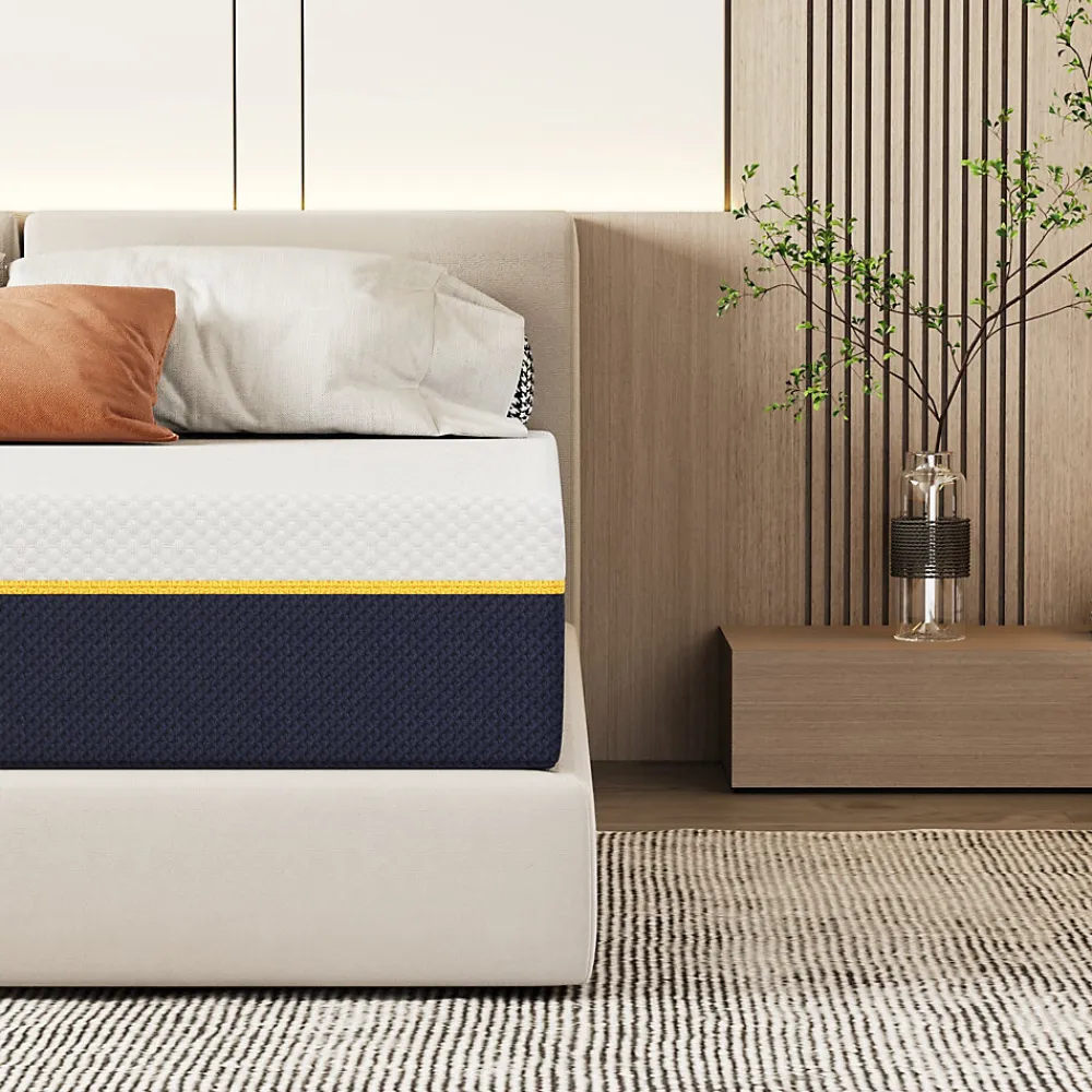 Matelas Adulte 90x190 cm, Épaisseur 21 cm, Mousse à Mémoire + Fibres de Charbon de Bambou>Teeno Discount