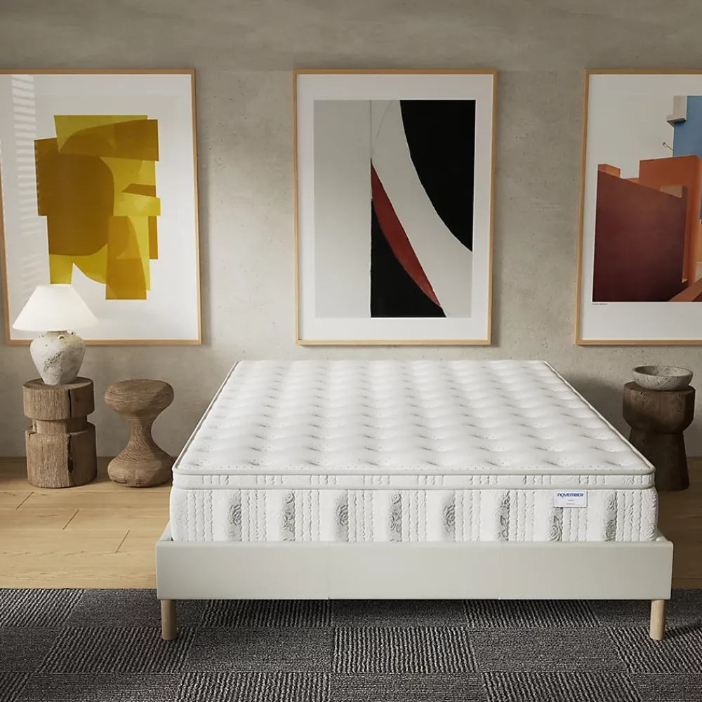 November Matelas Celestia - Épaisseur 30 cm - Ressorts ensachés & Mousse Charbon Actif - Indépendance de couchage - (160 x 200 cm)* Matelas