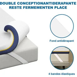 Matelas de 7,5 cm d'épaisseur, 160 x 200 cm, mousse à mémoire de forme, ergonomique, lavable>Teeno Sale