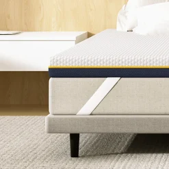 Matelas de 7,5 cm d'épaisseur, 160 x 200 cm, mousse à mémoire de forme, ergonomique, lavable><noscript><img width=
