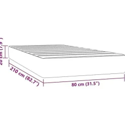Matelas de lit à ressorts ensachés fermeté moyenne 80x210x20 cm velours><noscript><img width=