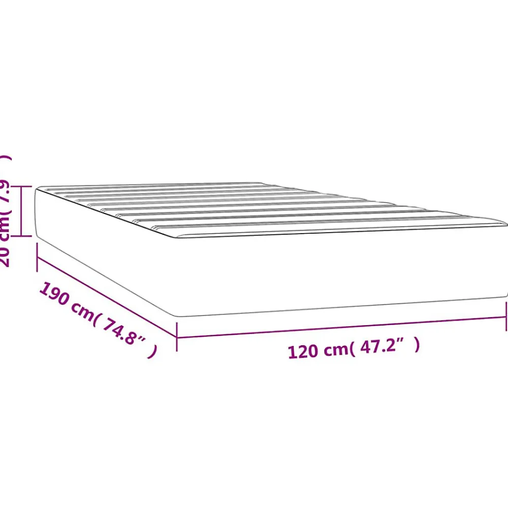 Matelas de lit à ressorts ensachés fermeté moyenne noir 120x190x20 cm Tissu>Vidaxl Online