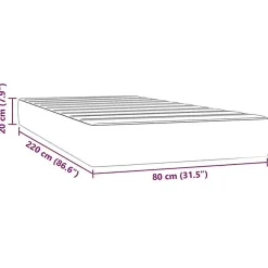 Vidaxl Matelas de lit à ressorts ensachés fermeté moyenne 80x220x20 cm velours* Matelas