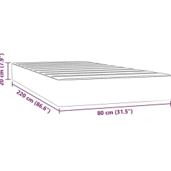 Vidaxl Matelas de lit à ressorts ensachés fermeté moyenne 80x220x20 cm velours* Matelas