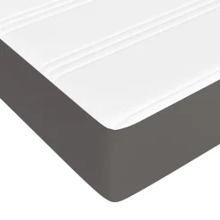 Vidaxl Matelas de lit à ressorts ensachés fermeté moyenne Gris 140x190x20cm Similicuir* Matelas