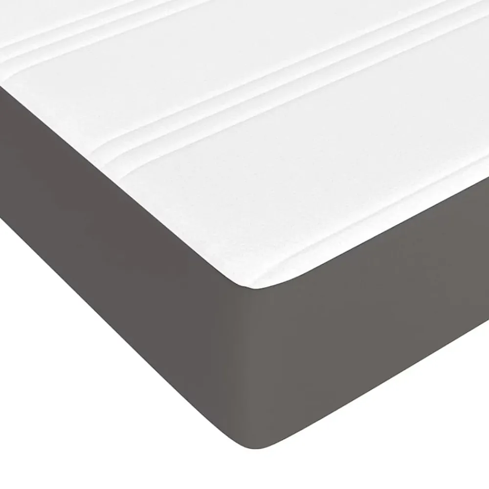 Vidaxl Matelas de lit à ressorts ensachés fermeté moyenne Gris 140x190x20cm Similicuir* Matelas