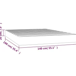 Vidaxl Matelas de lit à ressorts ensachés fermeté moyenne Gris 140x190x20cm Similicuir* Matelas