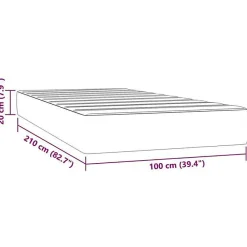 Matelas de lit à ressorts ensachés fermeté moyenne 100x210x20 cm velours><noscript><img width=