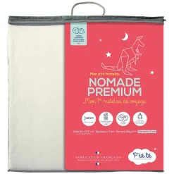 Matelas de Voyage Bébé - 60x120 cm - Pliant - Epaisseur 7 cm : Moelleux et confortable - Idéal pour couchage d'appoint>P’Tit Lit Clearance