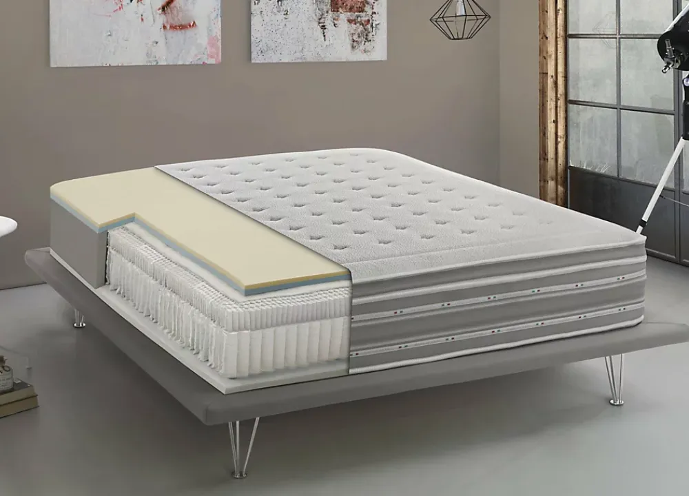 Talamo Italia Matelas double Dgiudic, orthopédique en mousse à mémoire de forme et microressorts ensachés,, 120x190h37 cm* Matelas