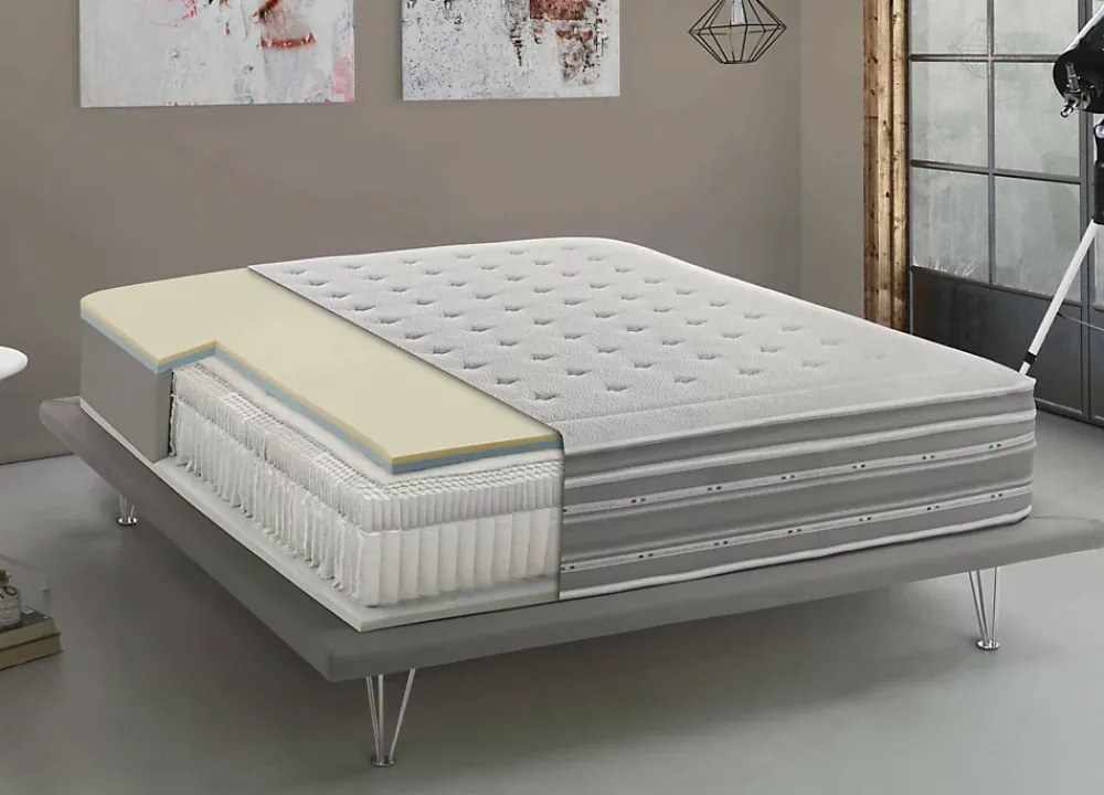 Talamo Italia Matelas double Dme, orthopédique en mousse à mémoire de forme et microressorts ensachés,, 160x190h37 cm* Matelas