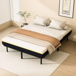 Teeno Matelas double en mousse de 17 cm + sommier à lattes de 16 rangs 140x190 cm* Ensemble Sommier Et Matelas
