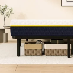 Teeno Matelas double en mousse de 17 cm + sommier à lattes de 16 rangs 140x190 cm* Ensemble Sommier Et Matelas