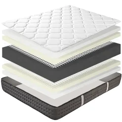 Juanio Matelas ELYA en mousse, réversible 3D avec face été/ hiver, mémoire de forme, indépendance du couchage- 90 X 190 X 20 cm* Matelas
