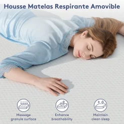 Matelas en mousse à mémoire de forme, 140 x 200 cm, épaisseur 17 cm, vintage><noscript><img width=