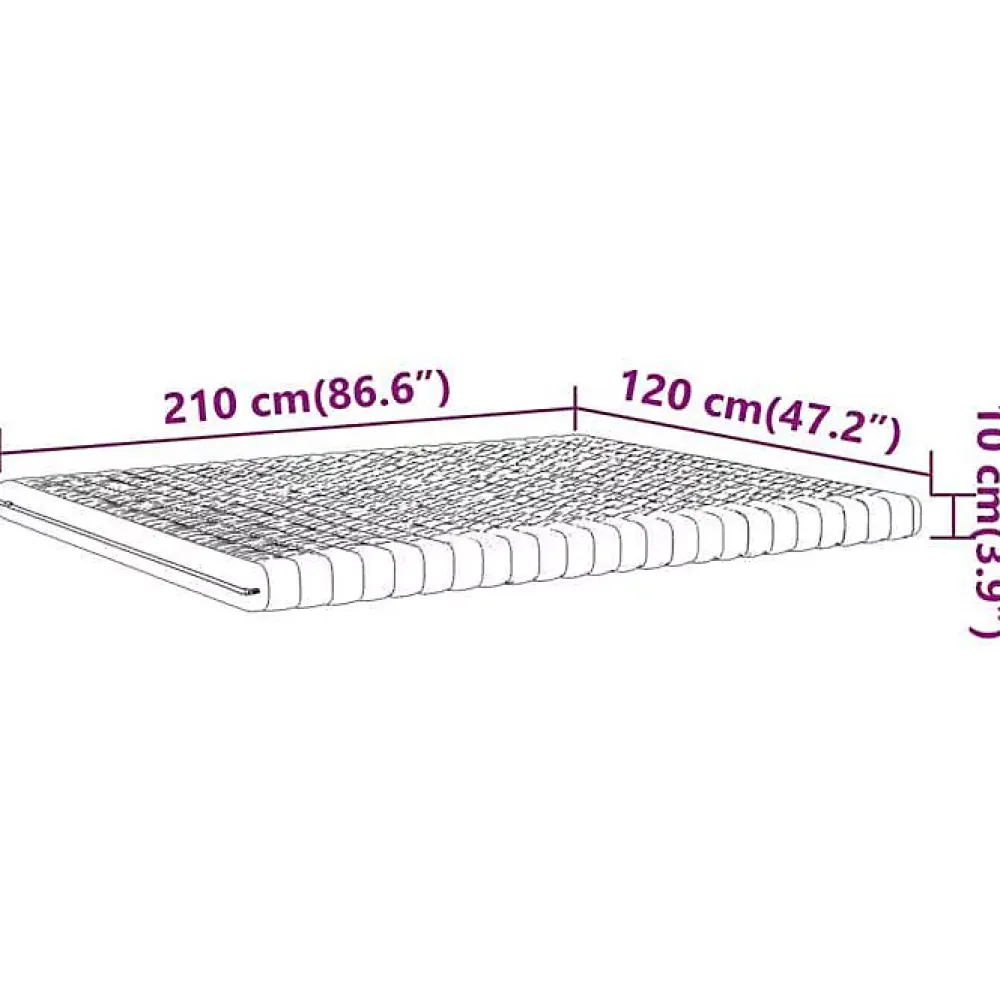 Vidaxl Matelas en mousse blanc 120x210 cm 7 zones dureté 20 ILD* Matelas