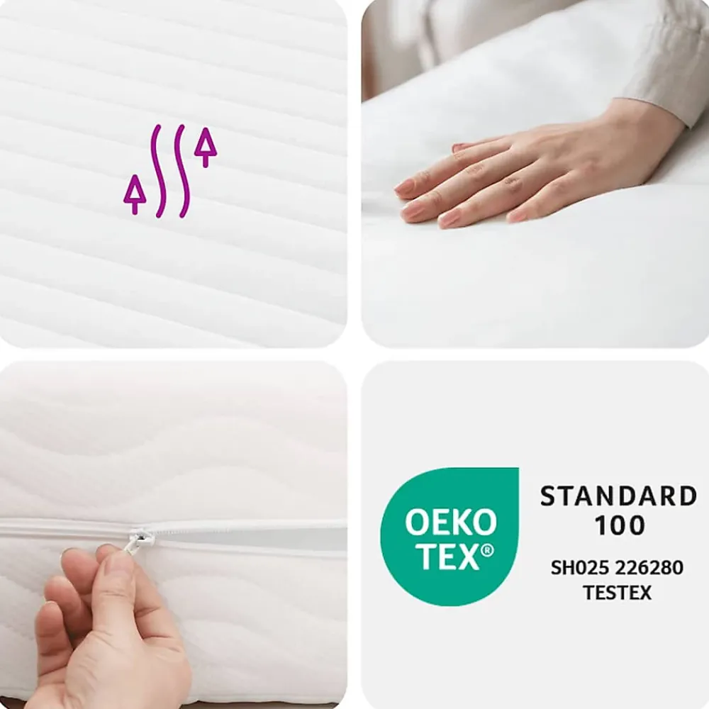 Vidaxl Matelas en mousse blanc 180x210 cm dureté H2 H3* Matelas