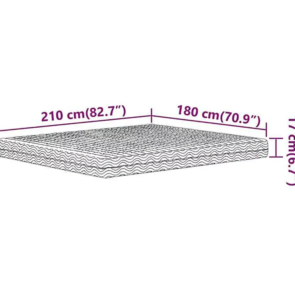 Vidaxl Matelas en mousse blanc 180x210 cm dureté H2 H3* Matelas