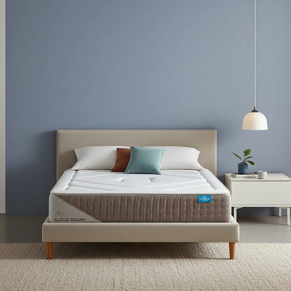 Matelas en mousse Cloud Graph 180 x 105 cm, hauteur 28 cm. Tencel et graphène pour régulation thermique et soutien ergonomique.>Leafsleep