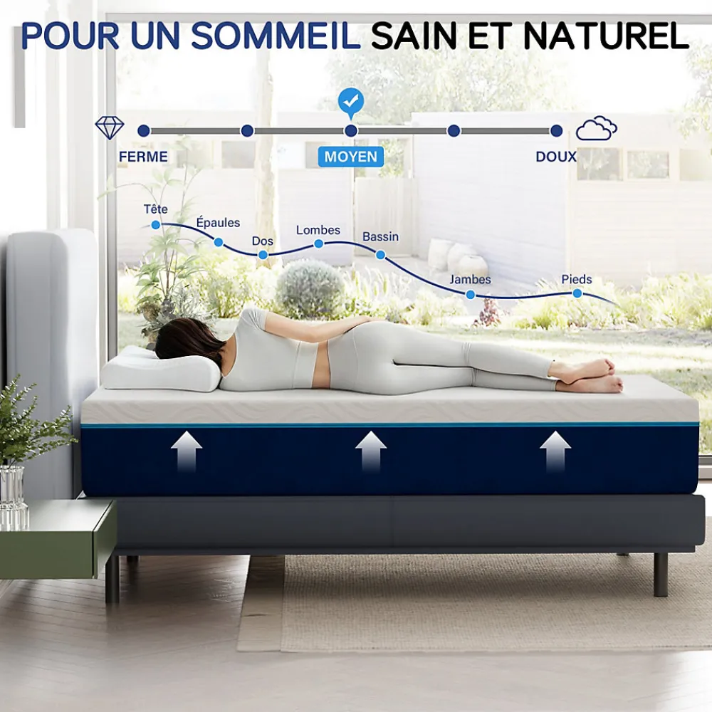 Matelas en Mousse 160x200cm,Épaisseur 16cm>Teeno