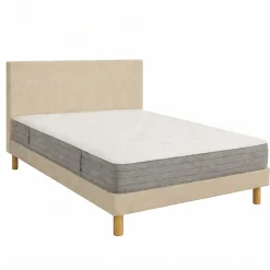 Matelas LEVITATION Très Ferme 1000 + Sommier Tradition Graphic 13 cm + Pieds 120x190 Gris clair Ressorts><noscript><img width=
