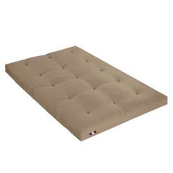 Idliterie Matelas futon coton et fibres taupe 160x200* Matelas