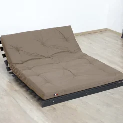 Idliterie Matelas futon coton et fibres taupe 160x200* Matelas