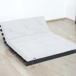 Matelas futon coton et fibres écru 160x200><noscript><img width=