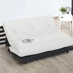 Matelas futon coton et fibres écru 160x200><noscript><img width=