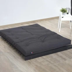 Matelas futon latex et fibres gris anthracite 140x190><noscript><img width=