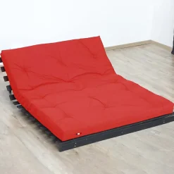 Idliterie Matelas futon latex et fibres rouge 140x190* Matelas