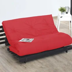 Idliterie Matelas futon latex et fibres rouge 140x190* Matelas