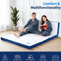 Matelas futon pliable en mousse à mémoire de forme 60 x 190 x 10 CM>Rattantree New