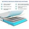 ProximaX Matelas hybride à ressorts ensachés 200x90x25 cm, Indépendance de couchage, soutien ergonomique, tissu respirant 3D, Blanc et gris* Matelas