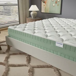 Matelas Maia - Mousse Végétale à Mémoire de Forme & Coutil Aloe Vera - Matériaux Responsables - (140 x 190 cm) - Épaisseur 22cm><noscript><img width=