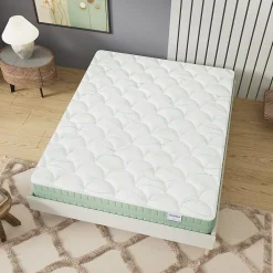 Matelas Maia - Mousse Végétale à Mémoire de Forme & Coutil Aloe Vera - Matériaux Responsables - (140 x 190 cm) - Épaisseur 22cm><noscript><img width=