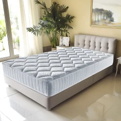 Literie Julien Matelas Marie a Ressorts Ensaches + 3,5 cm matelas face de contact latex en 70 Kg/m3-90x190 Hauteur +/- 25,5 cm - Accueil Moelleux* Matelas