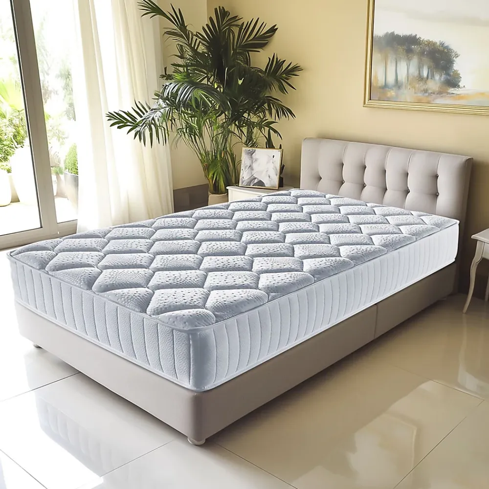 Literie Julien Matelas Marie a Ressorts Ensaches + 3,5 cm matelas face de contact latex en 70 Kg/m3-90x190 Hauteur +/- 25,5 cm - Accueil Moelleux* Matelas