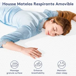 Teeno Matelas Mousse à Mémoire 140x190 cm + Sommier Tapissier, Épaisseur 17 cm* Ensemble Sommier Et Matelas