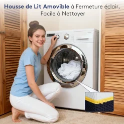 Teeno Matelas Mousse à Mémoire 140x200 cm + Sommier Tapissier, Épaisseur 17 cm* Ensemble Sommier Et Matelas