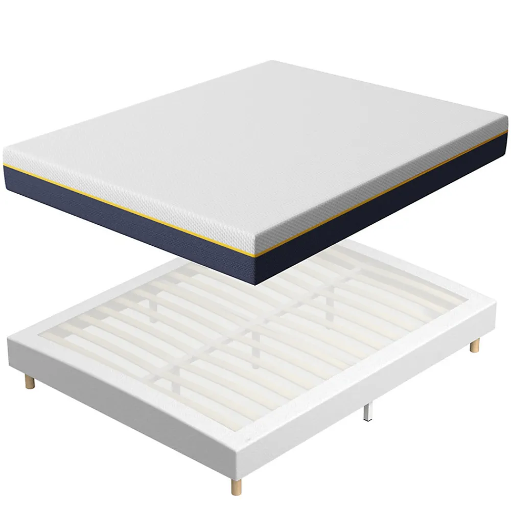 Matelas Mousse à Mémoire 160x200 cm + Sommier Tapissier, Épaisseur 17 cm>Teeno New