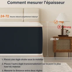 Matelas mousse 140x200, 28 cm Matelas en mousse, Advanced Sleep Care, Respirant, Zone 7, réversible des deux côtés><noscript><img width=