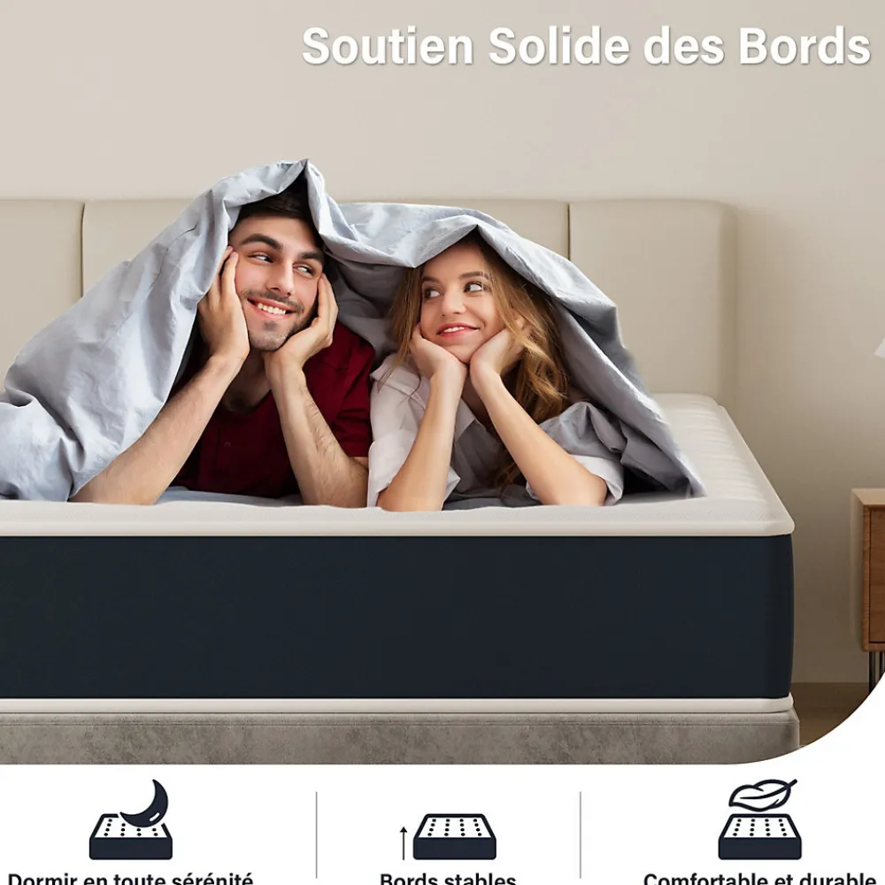 Matelas mousse 140x200, 32 cm Matelas en mousse, Advanced Sleep Care, Respirant, Zone 7, réversible des deux côtés>Teeno Best