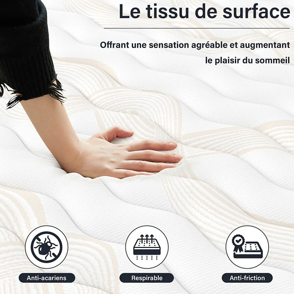 Matelas mousse 140x200, 32 cm Matelas en mousse, Advanced Sleep Care, Respirant, Zone 7, réversible des deux côtés>Teeno Best