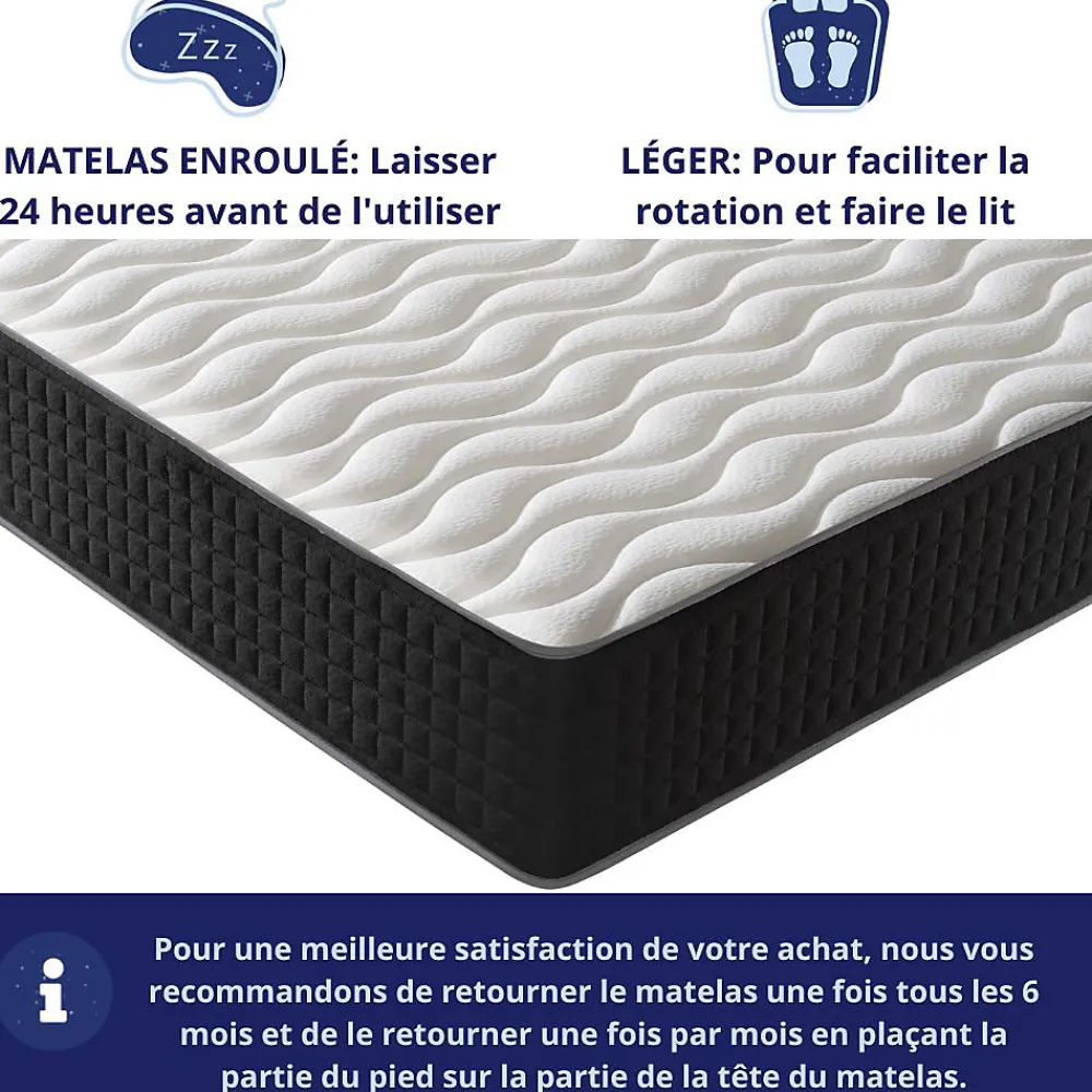 Matelas Mousse 135x190 Cesar, Ferme, Réversible, Côté Été/hiver, H30 Cm>Dagostino Home Outlet