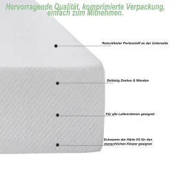 Okwish Matelas mousse 90x200 cm - Matelas H3, respirant et antidérapant - Mousse - Sans matelas - Blanc* Matelas