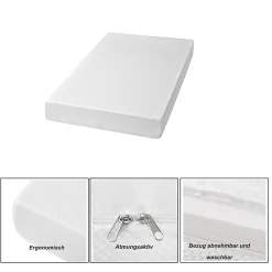 Okwish Matelas mousse 90x200 cm - Matelas H3, respirant et antidérapant - Mousse - Sans matelas - Blanc* Matelas